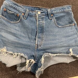 Levi's Blue Jean Shorts Distressed Vintage Look